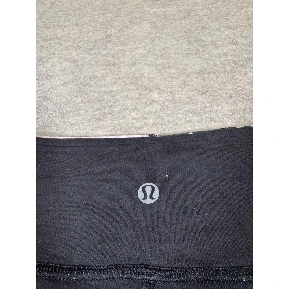 Lululemon Leggings Womens 8 Black Capri Foldover Waist Yoga Athletic Gym Stretch